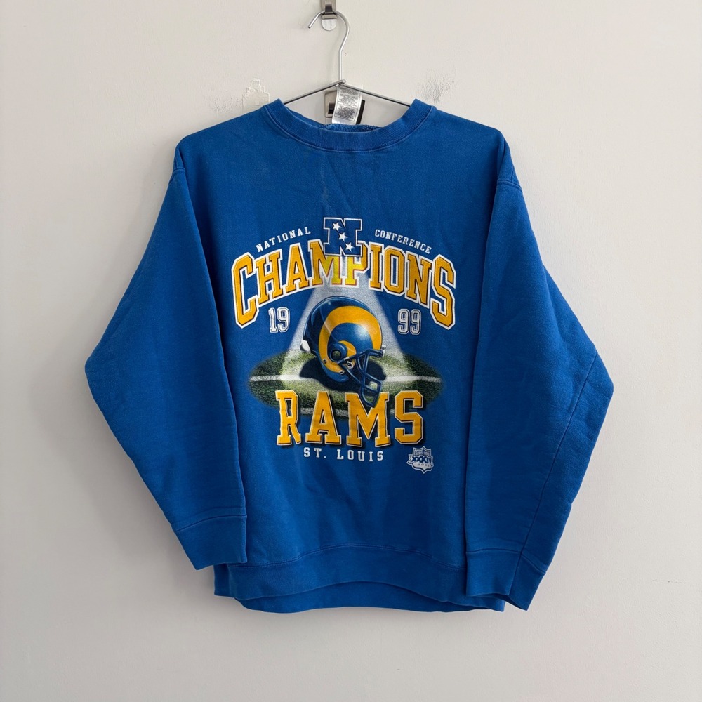 Vintage Pro Layer St Louis Rams 1999 NFC Champions Sweatshirt Blue Large